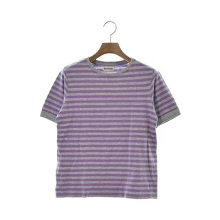 ビームスボーイ(BEAMS BOY)のBEAMS BOY Tシャツ・カットソー -(M位) グレーx紫(ボーダー) 【古着】【中古】(カットソー(半袖/袖なし))