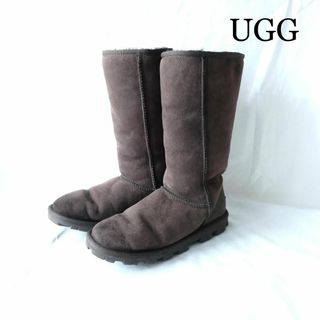 アグ(UGG)の良品 UGG アグ スエード ラウンドトゥ ミドルブーツ ムートンブーツ 濃茶(ブーツ)