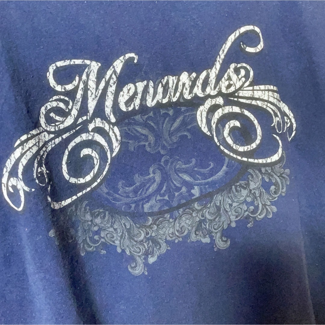 Hanes(ヘインズ)のHanes ヘインズ　Tシャツ　XXLサイズ　ネイビー　古着　Menards メンズのトップス(Tシャツ/カットソー(半袖/袖なし))の商品写真