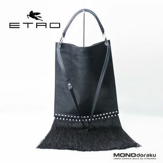 美品 エトロ ETRO ✨ハンドバック 2Way   レザー  イタリア製 黒