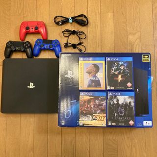 プレイステーション4(PlayStation4)の☆PS4 pro本体　CUH-7100B B01☆1TB☆PS4ソフト４本付き(家庭用ゲーム機本体)