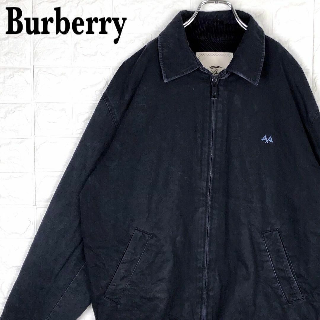 BURBERRY(バーバリー)のバーバリー  刺繍胸ロゴ スイングトップ 春ジャケット モロッコ製 ブルゾン 紺 メンズのジャケット/アウター(ブルゾン)の商品写真