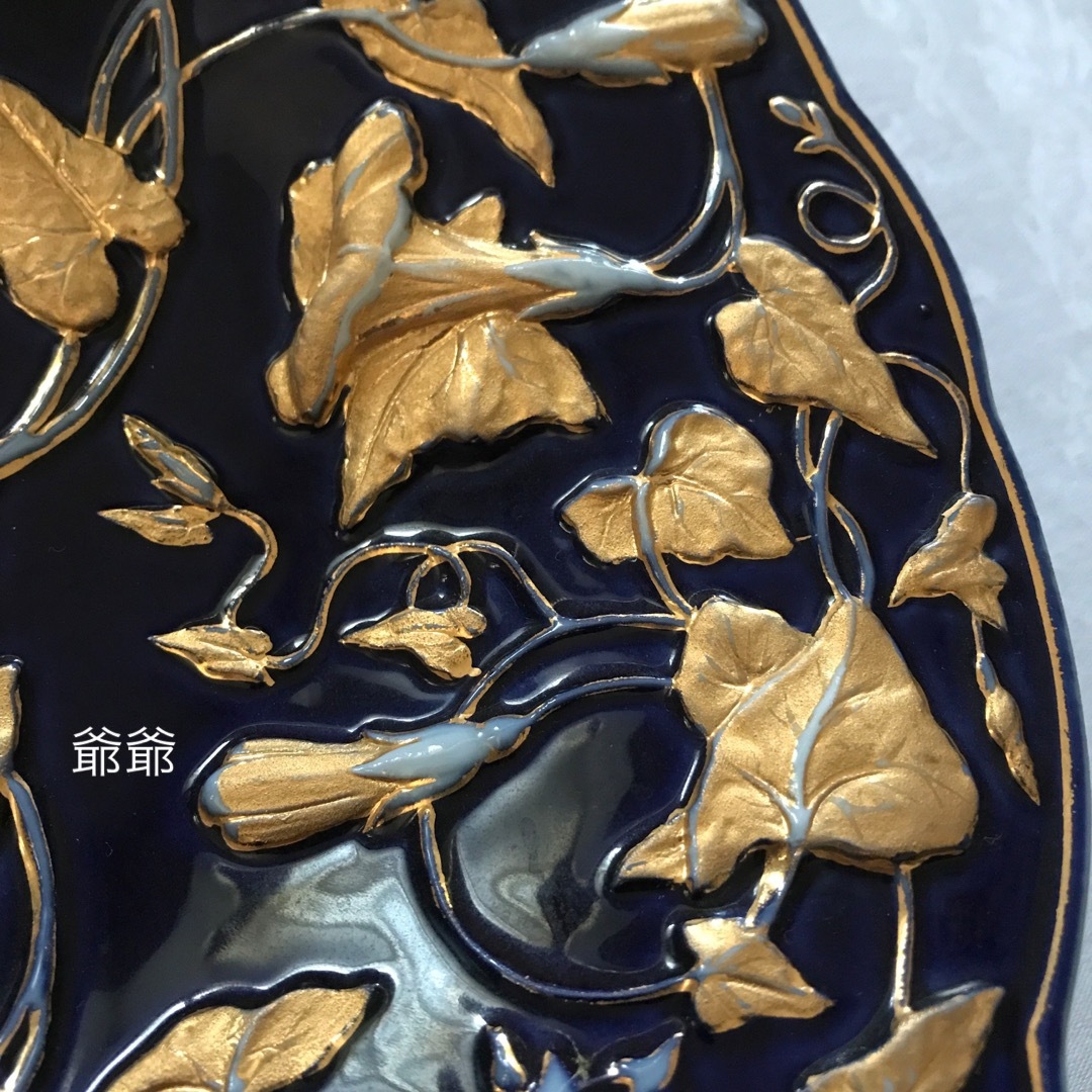 信頼 MEISSEN - Meissen 古マイセン/グランツゴールド コバルト 飾り 工芸品