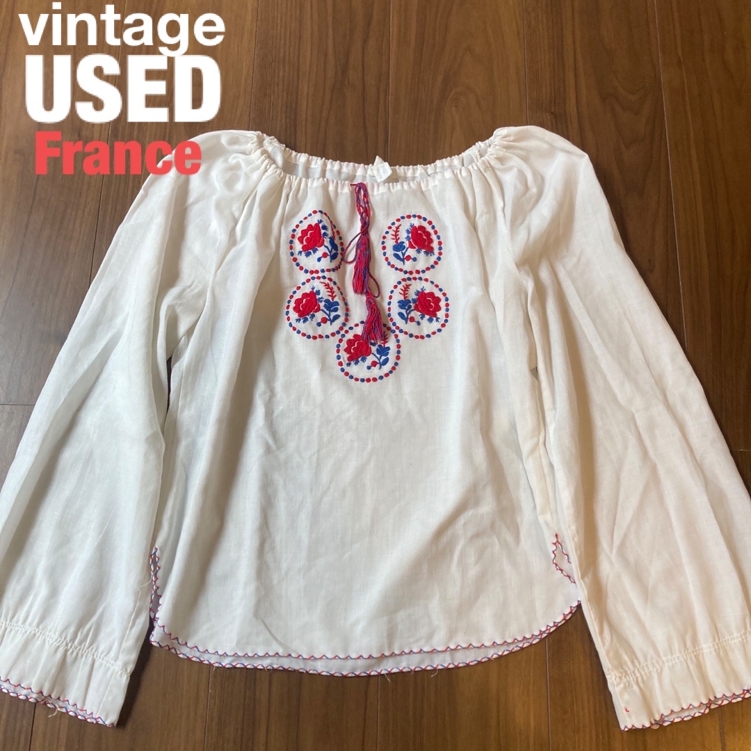 フランス　ビンテージvintage 刺繍チュニック レディースのトップス(チュニック)の商品写真