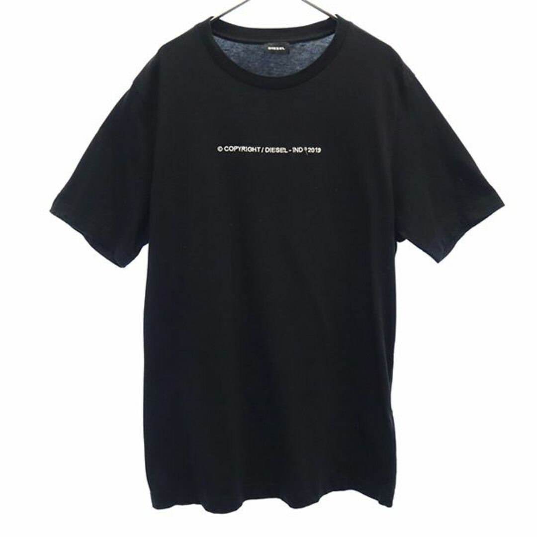ディーゼル ロゴ刺繍 半袖 Tシャツ L ブラック DIESEL メンズ   【230626】 メール便可