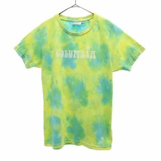 コロンビア(Columbia)のコロンビア プリント 半袖 Tシャツ L イエロー×ブルー Columbia アウトドア ロゴ レディース 【中古】  【230626】 メール便可(Tシャツ(半袖/袖なし))