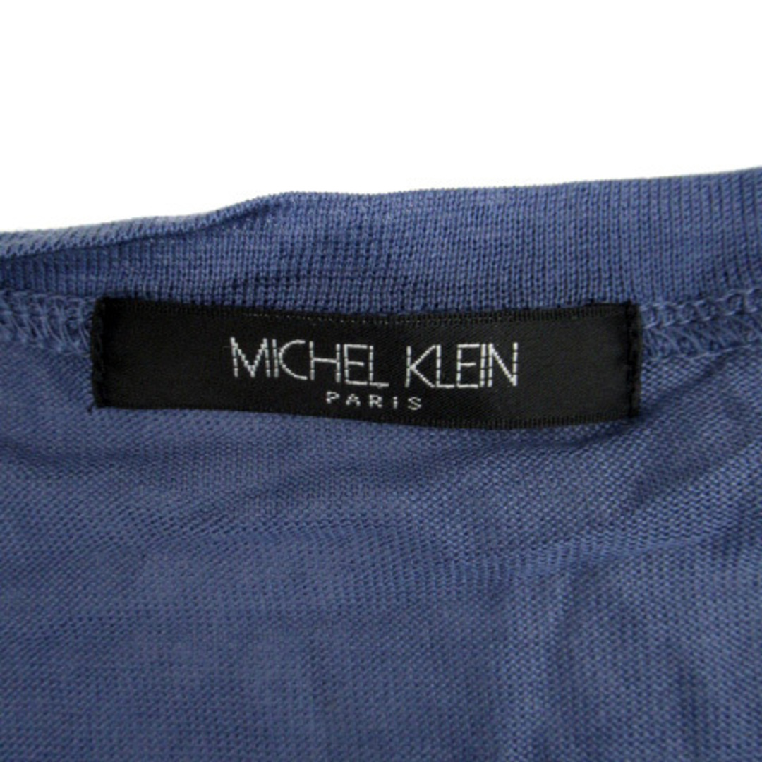 MICHEL KLEIN(ミッシェルクラン)のミッシェルクラン チュニック フレンチスリーブ ラウンドネック 薄手 38 青 レディースのトップス(チュニック)の商品写真