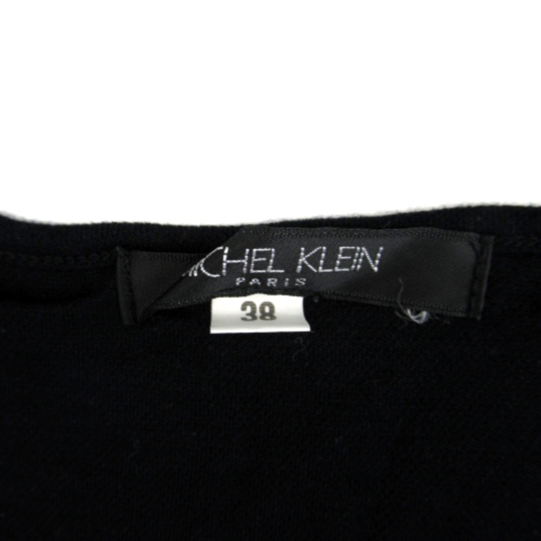 MICHEL KLEIN(ミッシェルクラン)のミッシェルクラン Tシャツ チュニック 七分袖 ラウンドネック 無地 38 黒 レディースのトップス(チュニック)の商品写真