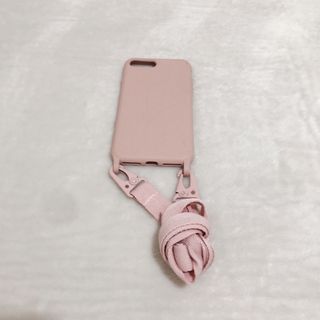 iPhone 7 8 plus スマホカバー ケース ストラップ 淡いピンク(iPhoneケース)