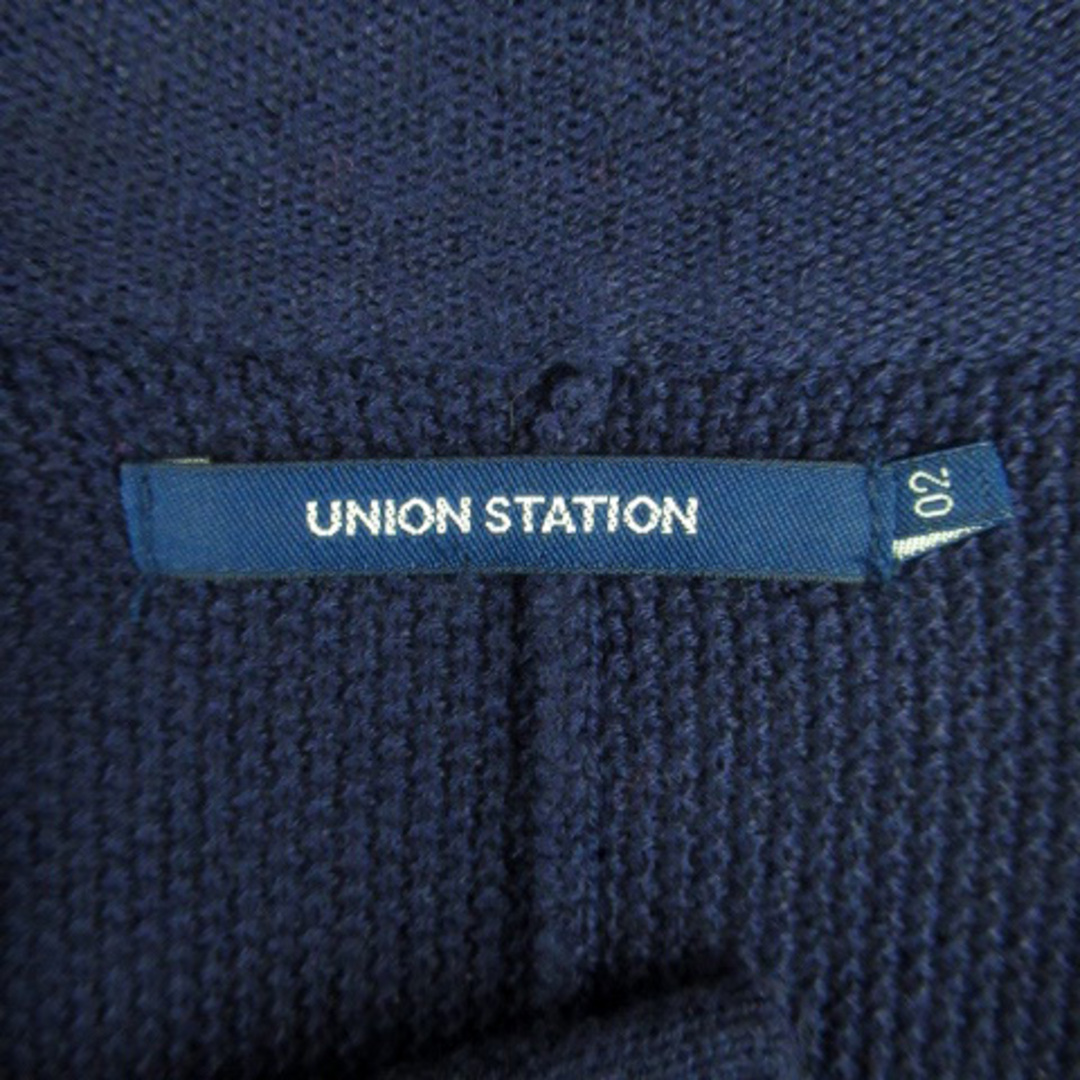 UNION STATION(ユニオンステーション)のユニオンステーション ニットカーディガン オープンカラー リネン混 02 紺 レディースのトップス(カーディガン)の商品写真