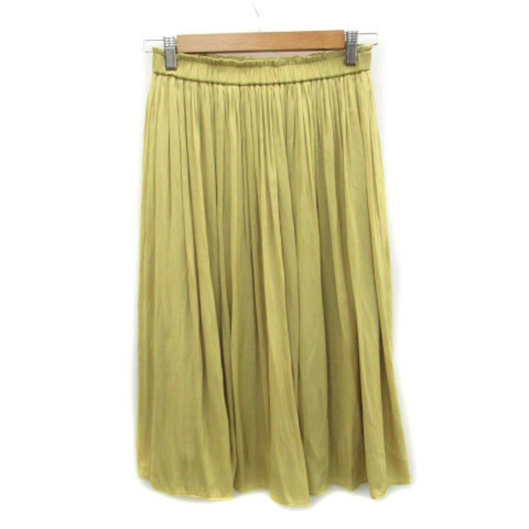 UNITED ARROWS green label relaxing(ユナイテッドアローズグリーンレーベルリラクシング)のグリーンレーベルリラクシング ギャザースカート フレアスカート 38 黄色 レディースのスカート(ひざ丈スカート)の商品写真