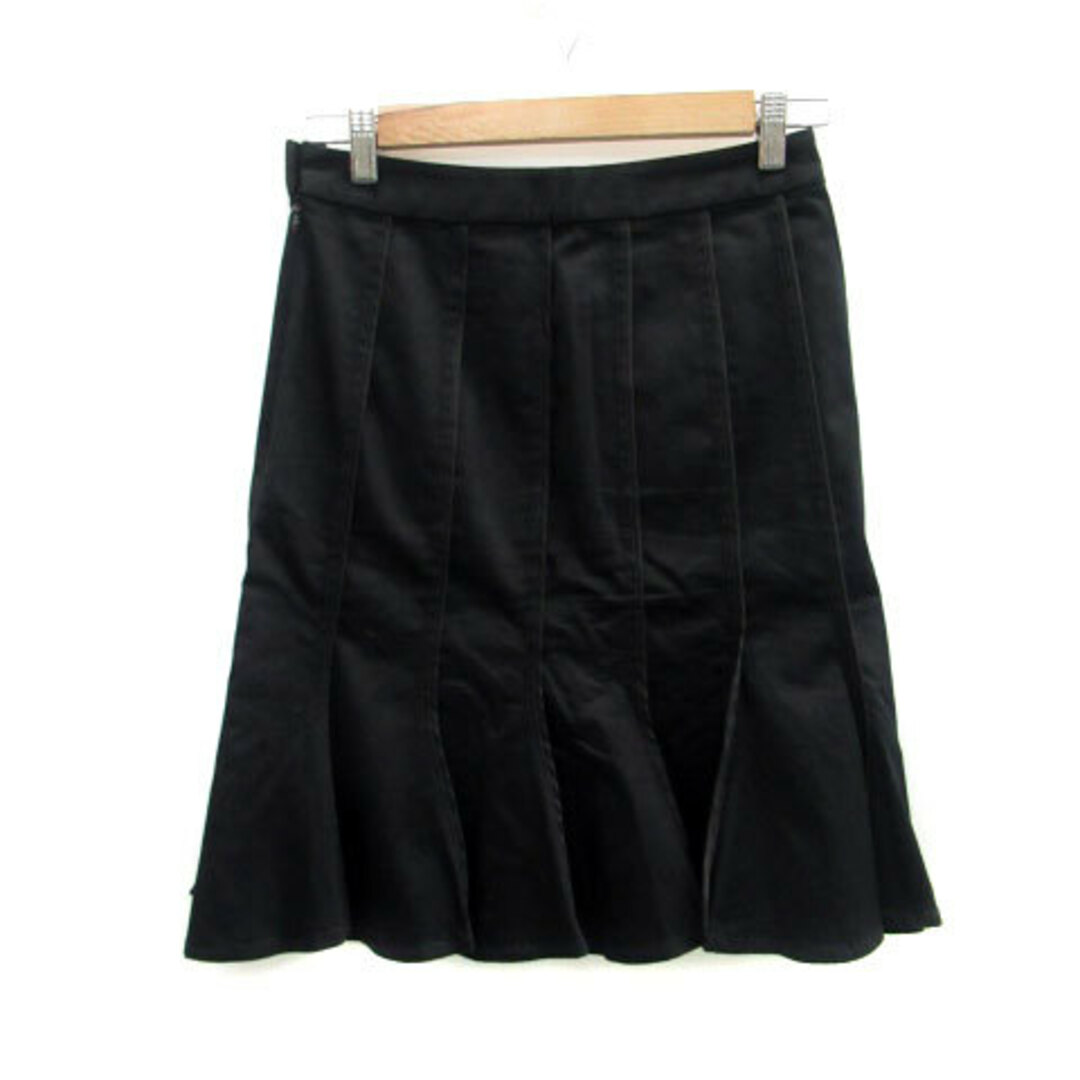 ARMANI JEANS(アルマーニジーンズ)のアルマーニ ジーンズ トランペットスカート プリーツスカート ひざ丈 40 黒 レディースのスカート(ひざ丈スカート)の商品写真