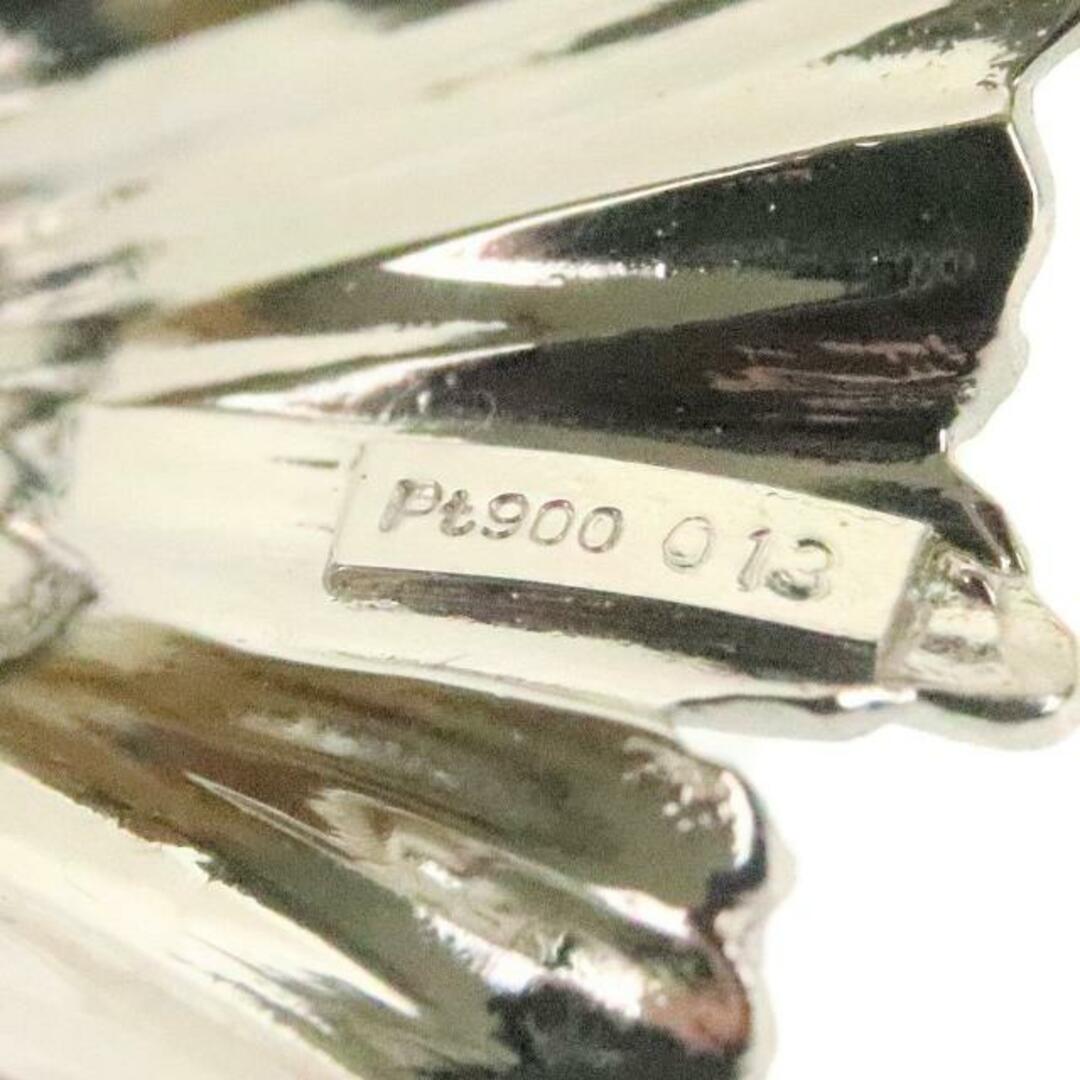 リーフモチーフブローチ  プラチナPt900 ダイヤモンド 0.13ct パール 総重量22.0g  | 葉 ジュエリー アクセサリー 胸飾り 真珠 ダイアモンド ファッション Bランク
