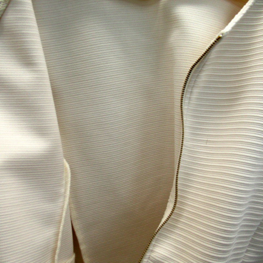 grove(グローブ)のグローブ ノーカラージャケット ミドル丈 ジップアップ M オフホワイト レディースのジャケット/アウター(その他)の商品写真