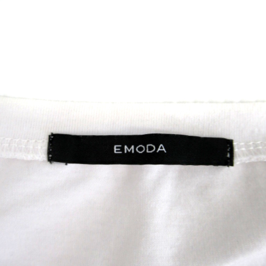 EMODA(エモダ)のエモダ EMODA カットソー 半袖 ラウンドネック チェック柄 リボン F 白 レディースのトップス(カットソー(半袖/袖なし))の商品写真