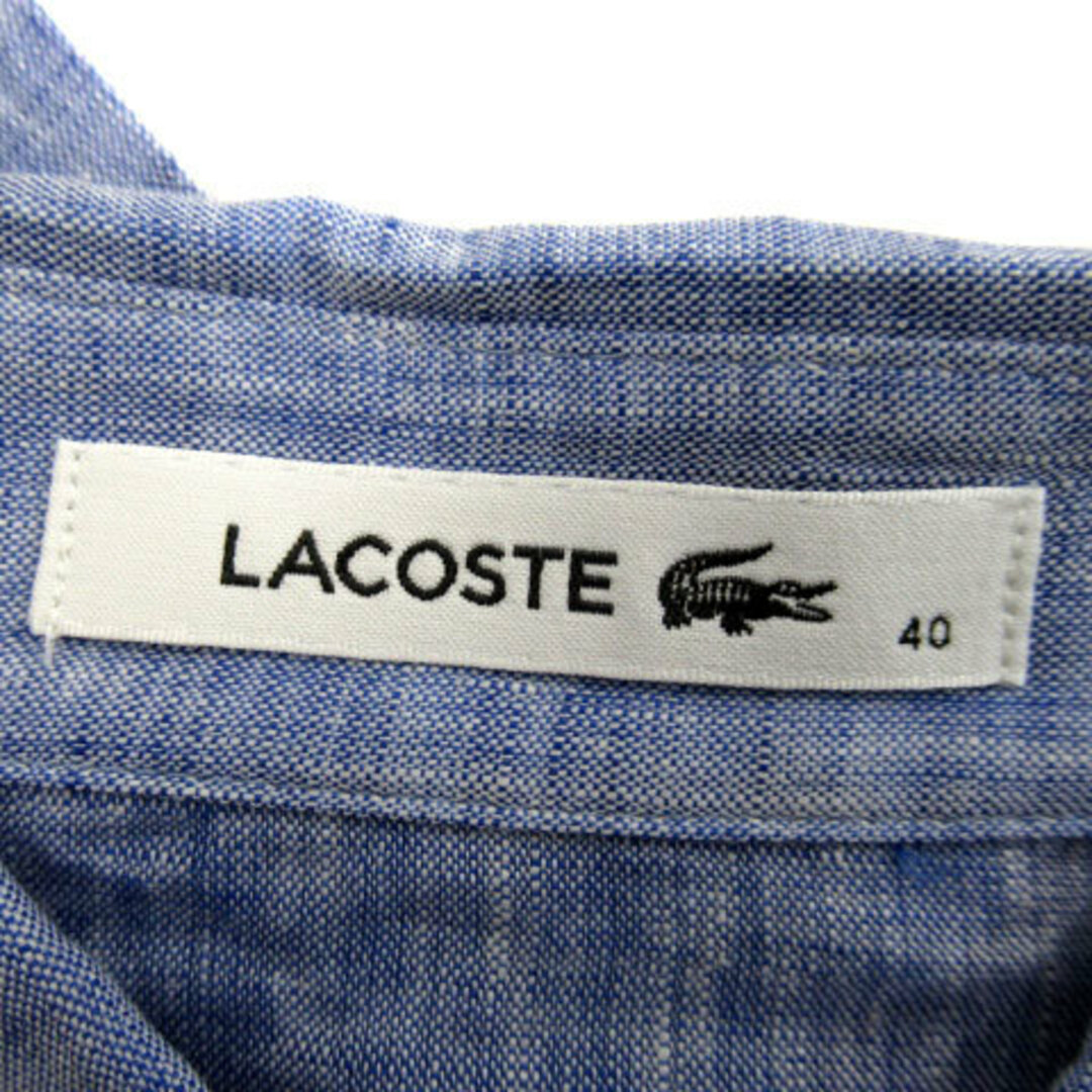 LACOSTE(ラコステ)のラコステ LACOSTE カジュアルシャツ 長袖 リネン 40 青 ブルー レディースのトップス(シャツ/ブラウス(長袖/七分))の商品写真