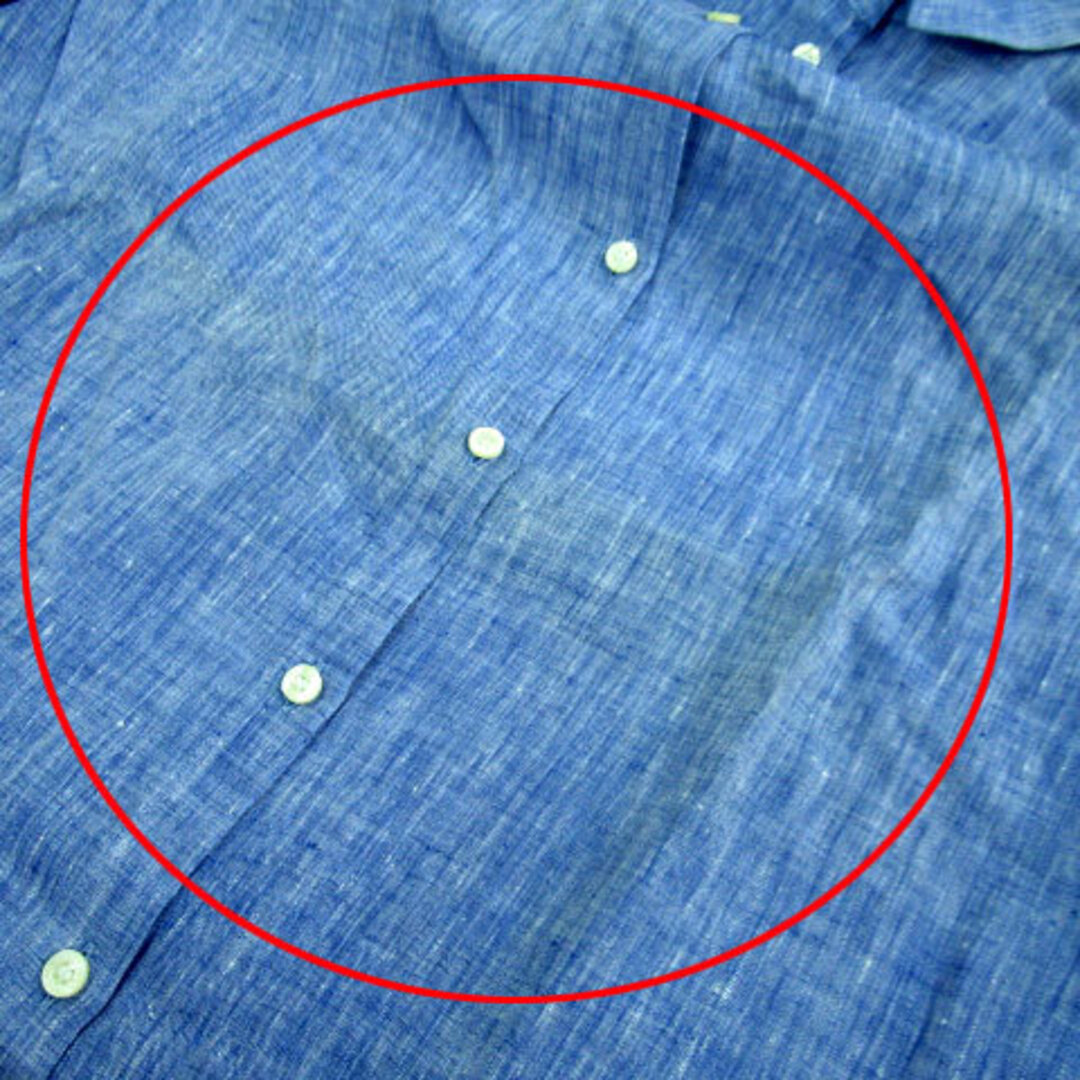 LACOSTE(ラコステ)のラコステ LACOSTE カジュアルシャツ 長袖 リネン 40 青 ブルー レディースのトップス(シャツ/ブラウス(長袖/七分))の商品写真