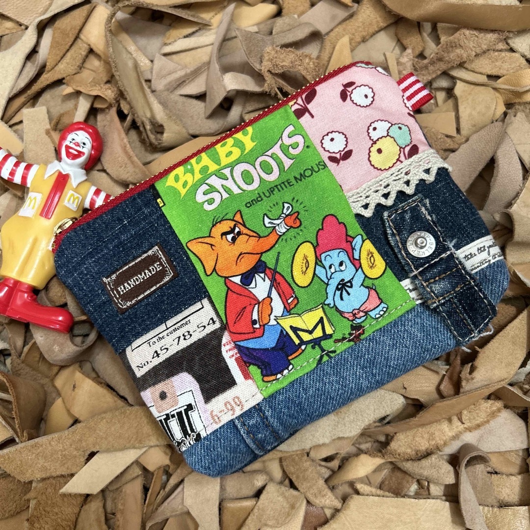 Remake denimポーチ　ハンドメイド ハンドメイドのファッション小物(ポーチ)の商品写真