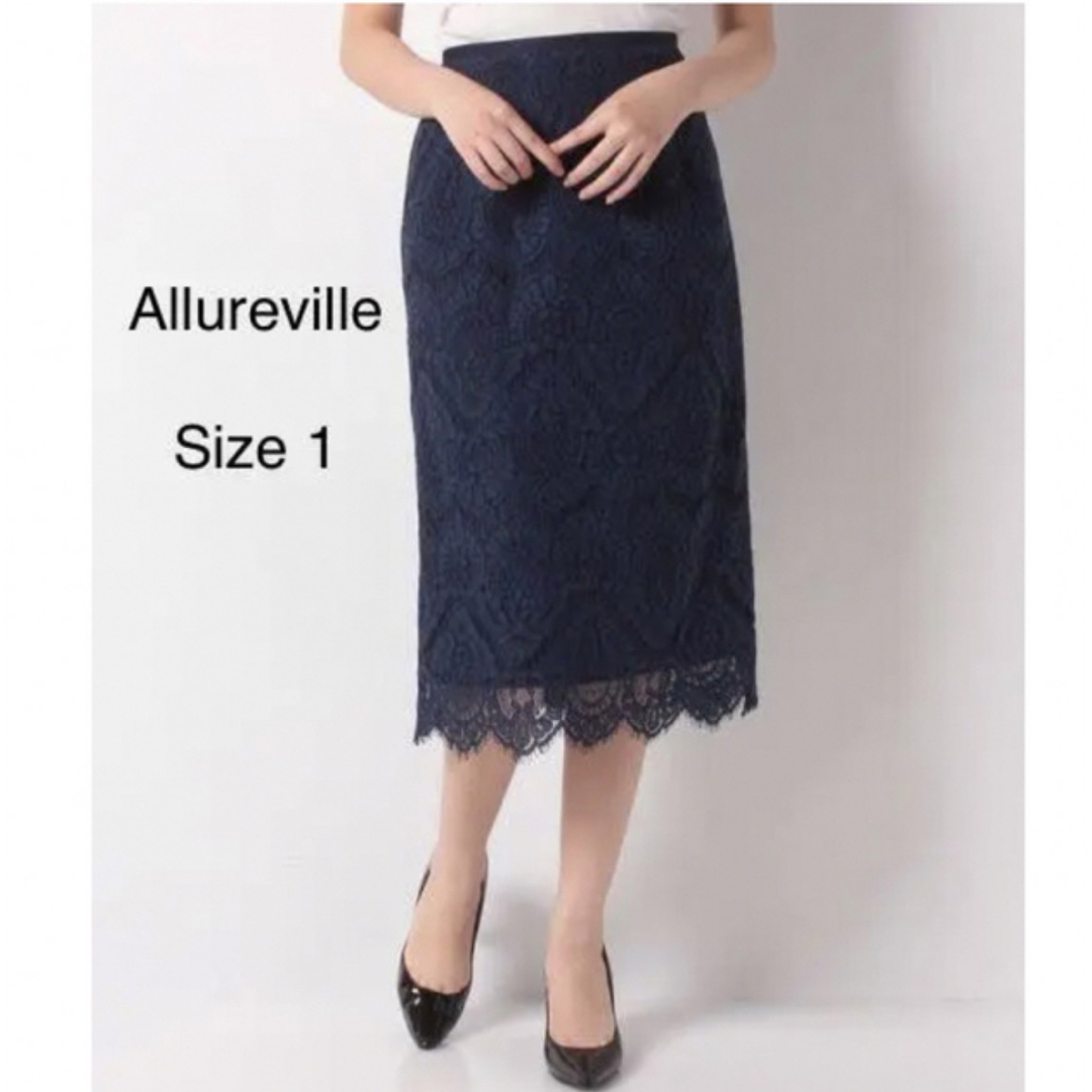 allureville - アルアバイル ネイビーレーススカート の通販 by 美玲