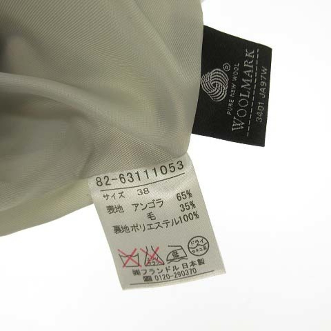 Le souk(ルスーク)の美品 アンゴラ ウール メルトン コート リボンベルト付 38 ライトグレー レディースのジャケット/アウター(ロングコート)の商品写真