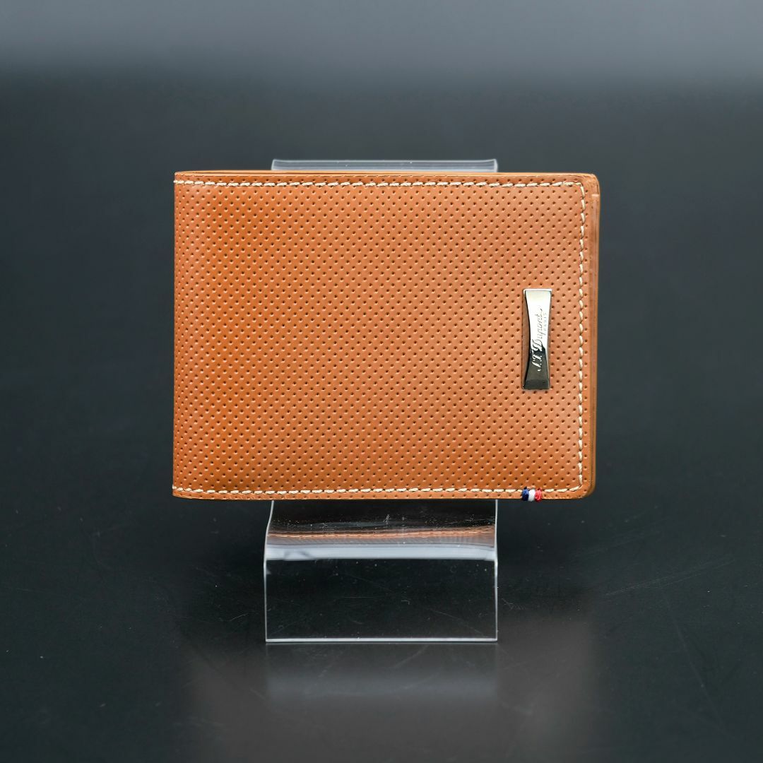 S.T. Dupont(エステーデュポン)のエス・テー・デュポン　デフィ　二つ折り財布　パンチングレザー　キャメル メンズのファッション小物(折り財布)の商品写真