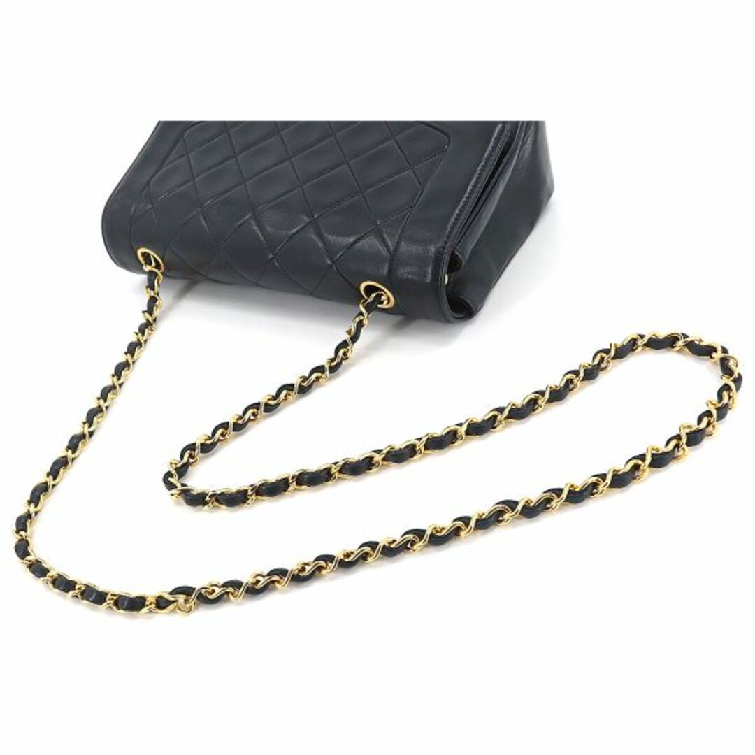 シャネル CHANEL ダイアナ 25 マトラッセ チェーン ショルダー バッグ レザー ネイビー A01165 ヴィンテージ VLP 90164173