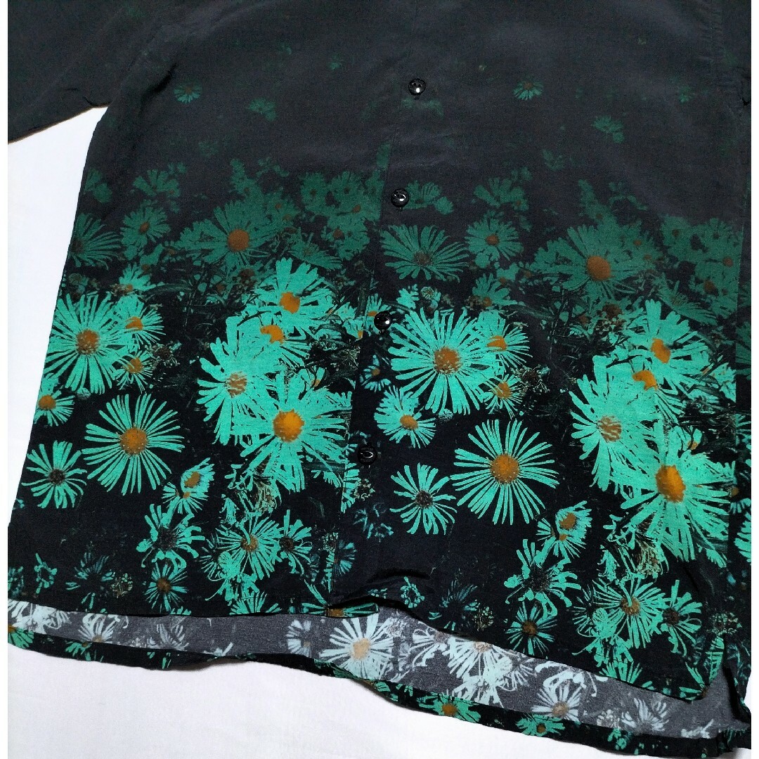 ポールスミス/レッドイヤー 半袖花柄レーヨンシャツ 黒 Lサイズ