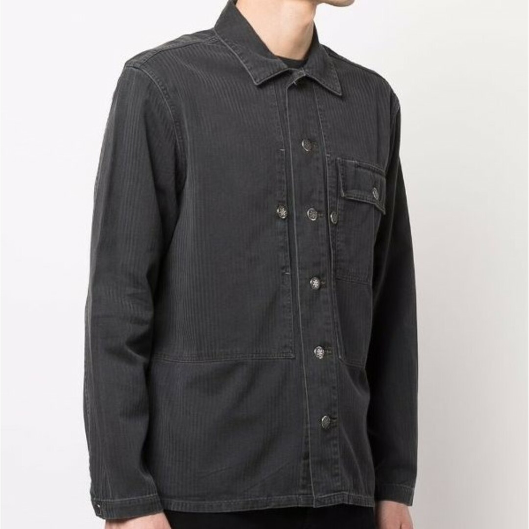 RRL ダブルアールエル BLACK FINN OVERSHIRT ヘリンボーンツイル オーバーシャツ 782856973001 M FADED  BLACK Double RL 13スター トップス【中古】【RRL】