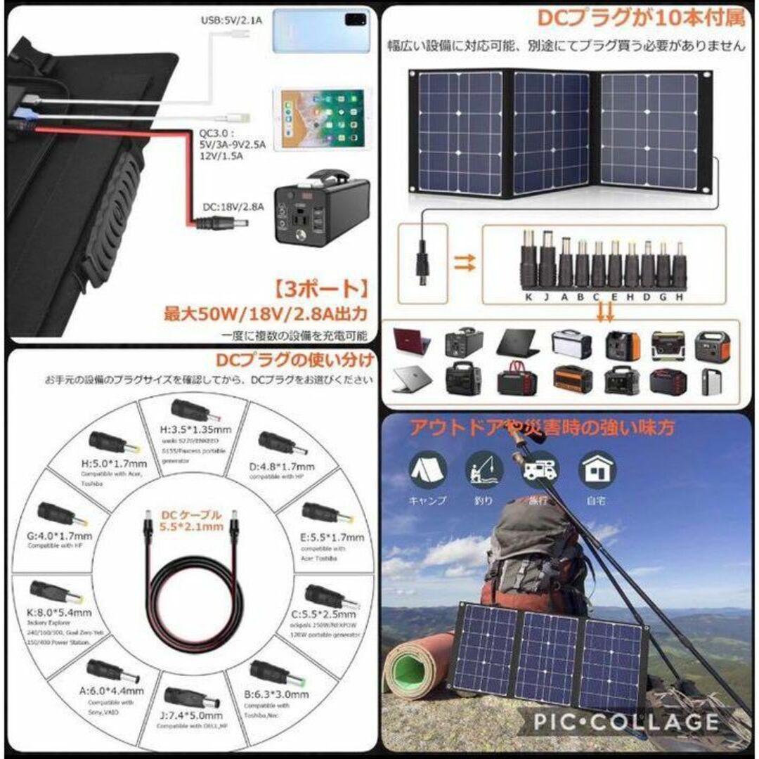 世界基準の安全性能❣48000mAhポータブル電源＆ソーラーパネルセット♪❤