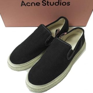 アクネストゥディオズ(Acne Studios)のAcne Studios アクネストゥディオズ 22SS BALLOW TUMBLED SLIP ON ダメージ加工キャンバススリッポン 40(25cm) BLACK/OFF WHITE スニーカー シューズ【中古】【Acne Studios】(スニーカー)