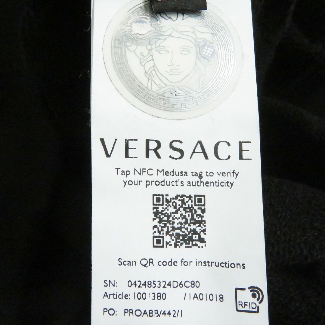 美品□21AW VERSACE/ヴェルサーチ 1A01018 メデューサ ルネッサンス ロゴ入り 長袖 スウェットシャツ/トレーナー ブラック L 正規品 メンズ