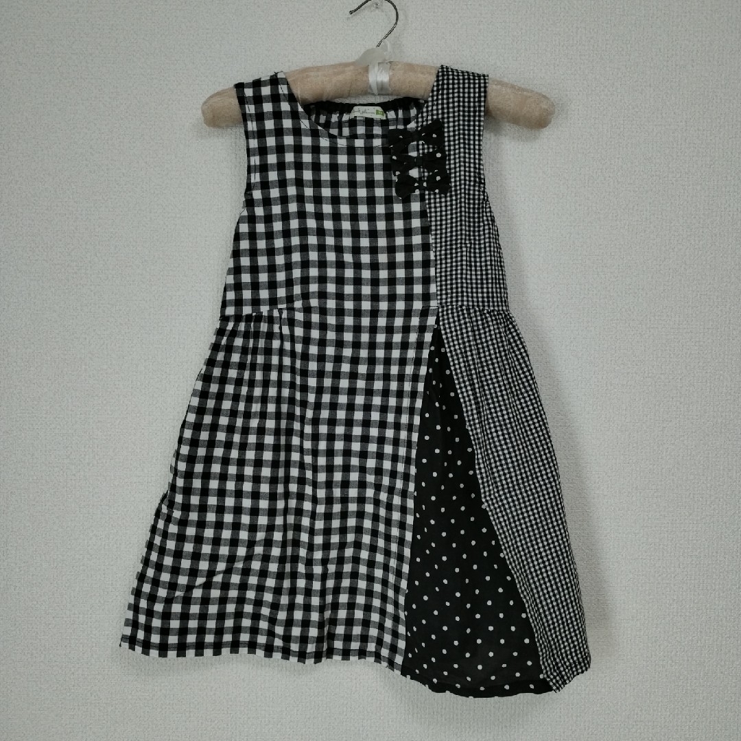 KP(ニットプランナー)のKp　白黒チェックワンピース　140 キッズ/ベビー/マタニティのキッズ服女の子用(90cm~)(ワンピース)の商品写真