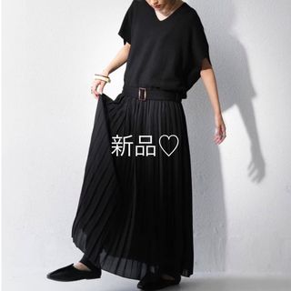 アンティカ(antiqua)の新品♡サイズフリー◆アンティカ◆プリーツ切替ワンピース◇ドッキングワンピース(ロングワンピース/マキシワンピース)