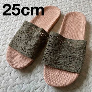 イオン(AEON)のAEON⭐︎軽量サンダル25cmカーキ(サンダル)