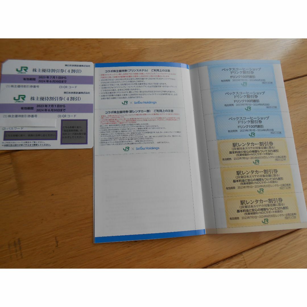 JR東日本株主割引券（４割引き）２枚　2023.7.1～2024．6．30 1