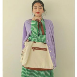 アズールバイマウジー(AZUL by moussy)のAJUGA 近藤千尋　キャンバストートBAG  ブラウン　中古(マザーズバッグ)