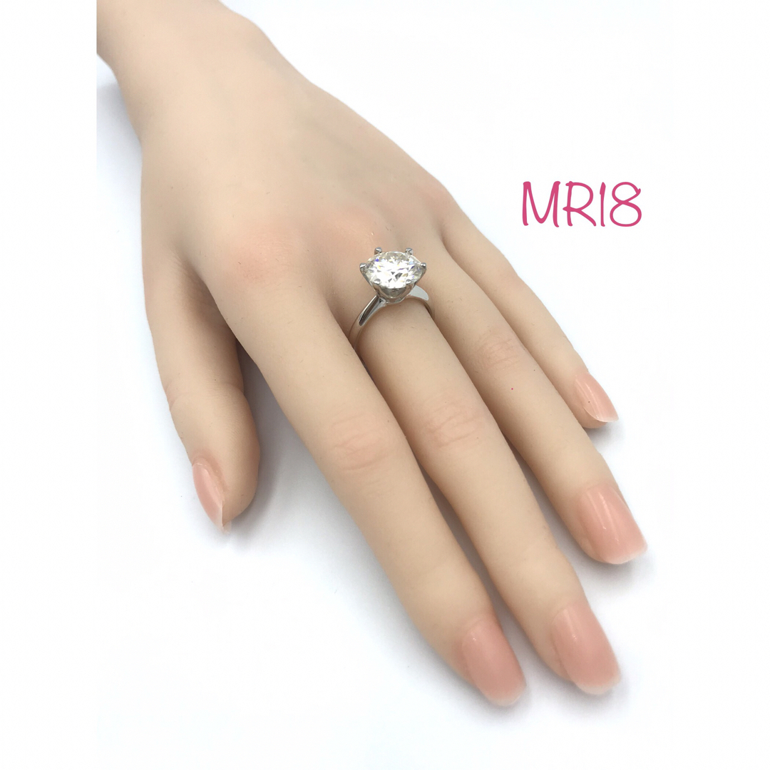 MR18／ 9号 5ct 5カラット 11㎜ モアサナイト リング 925