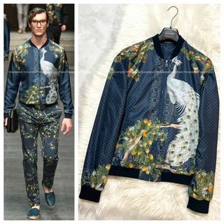 ドルチェアンドガッバーナ(DOLCE&GABBANA)の本物 極美品 ランウェイ ドルチェ&ガッバーナ 花鳥風月 ブルゾン ジャケット (Gジャン/デニムジャケット)