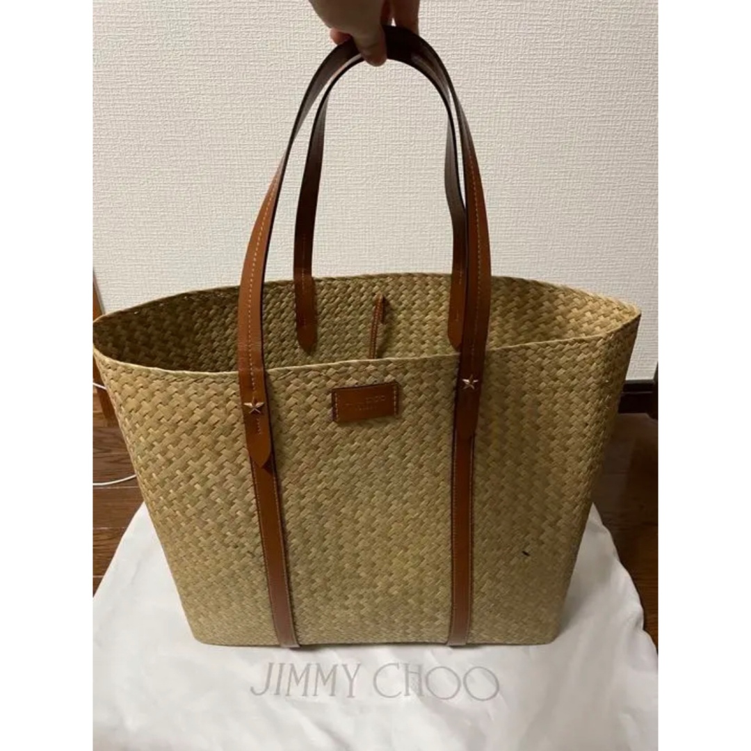 ジミーチュウ　jimmy choo　ラフィアトート　かごバッグかごバッグ/ストローバッグ