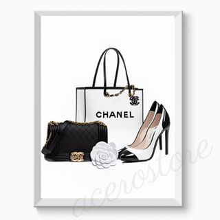 G075 ポスター シャネル CHANEL ハイヒール 【フレーム選択可】(アート/写真)