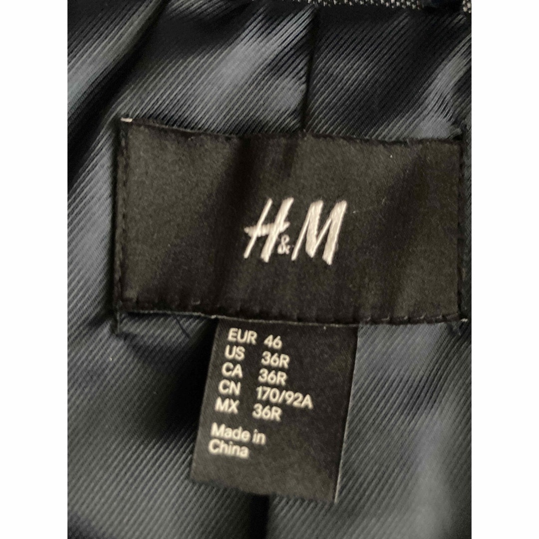 H&M(エイチアンドエム)のH&M  ジャケット　ブルー　肘当て　テーラード レディースのジャケット/アウター(テーラードジャケット)の商品写真