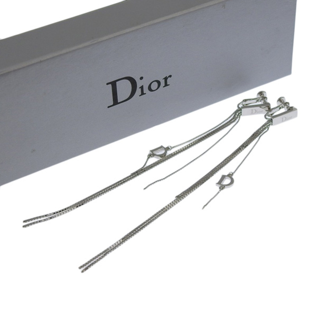 Christian Dior クリスチャンディオール ロゴ チェーン イヤリング - シルバー gy