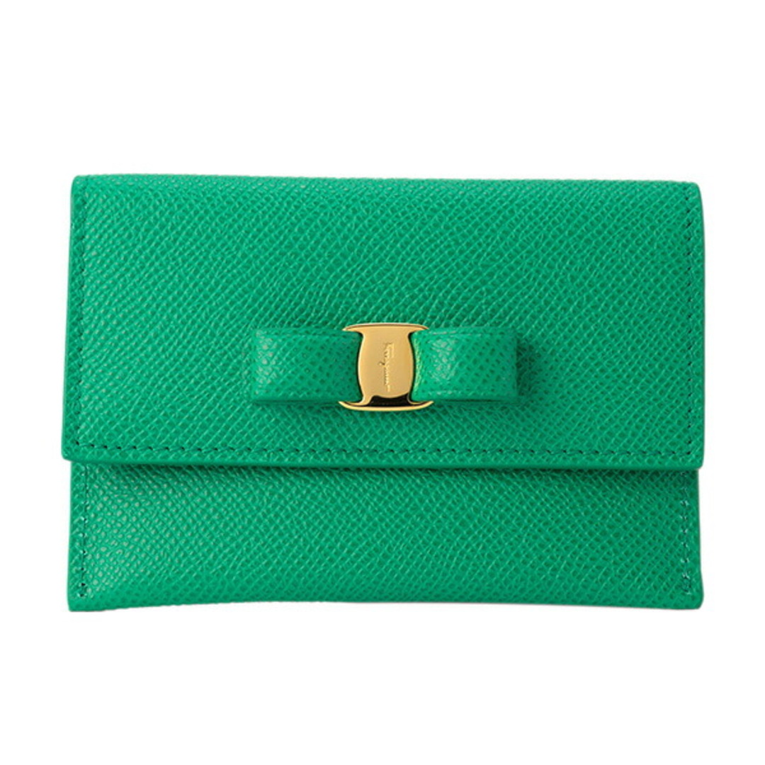 新品 フェラガモ FERRAGAMO カードケース スメラルド - 名刺入れ/定期入れ