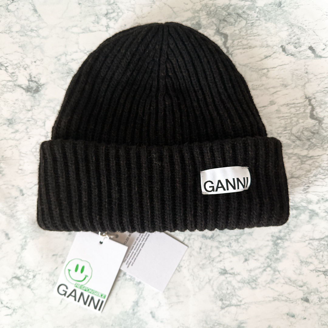 購入先ドイツセレクトショップレディース Ganni ガニー ロゴ ニット帽