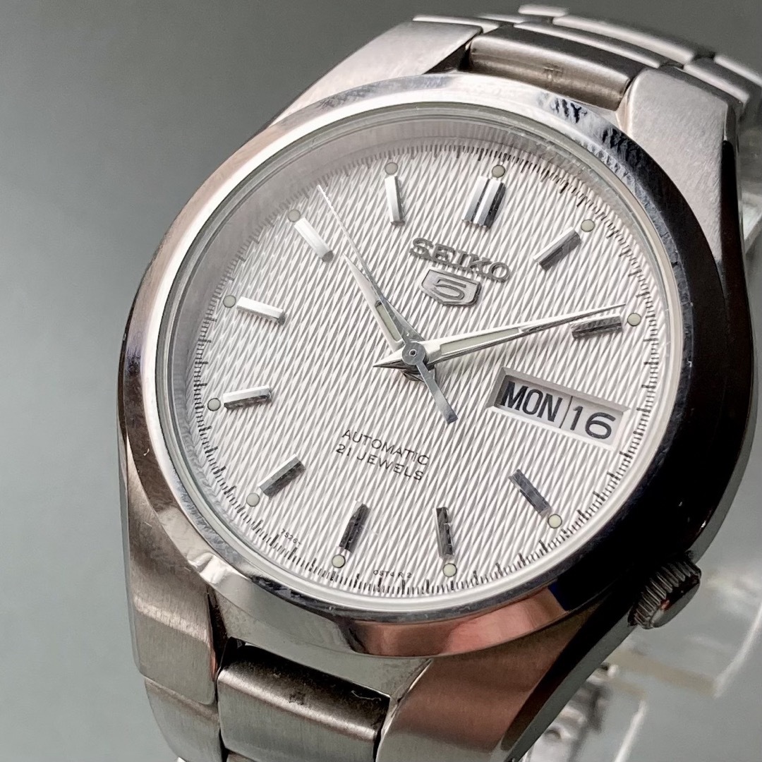 【動作品】セイコー 5 ファイブ 腕時計 1990年代 自動巻き メンズ