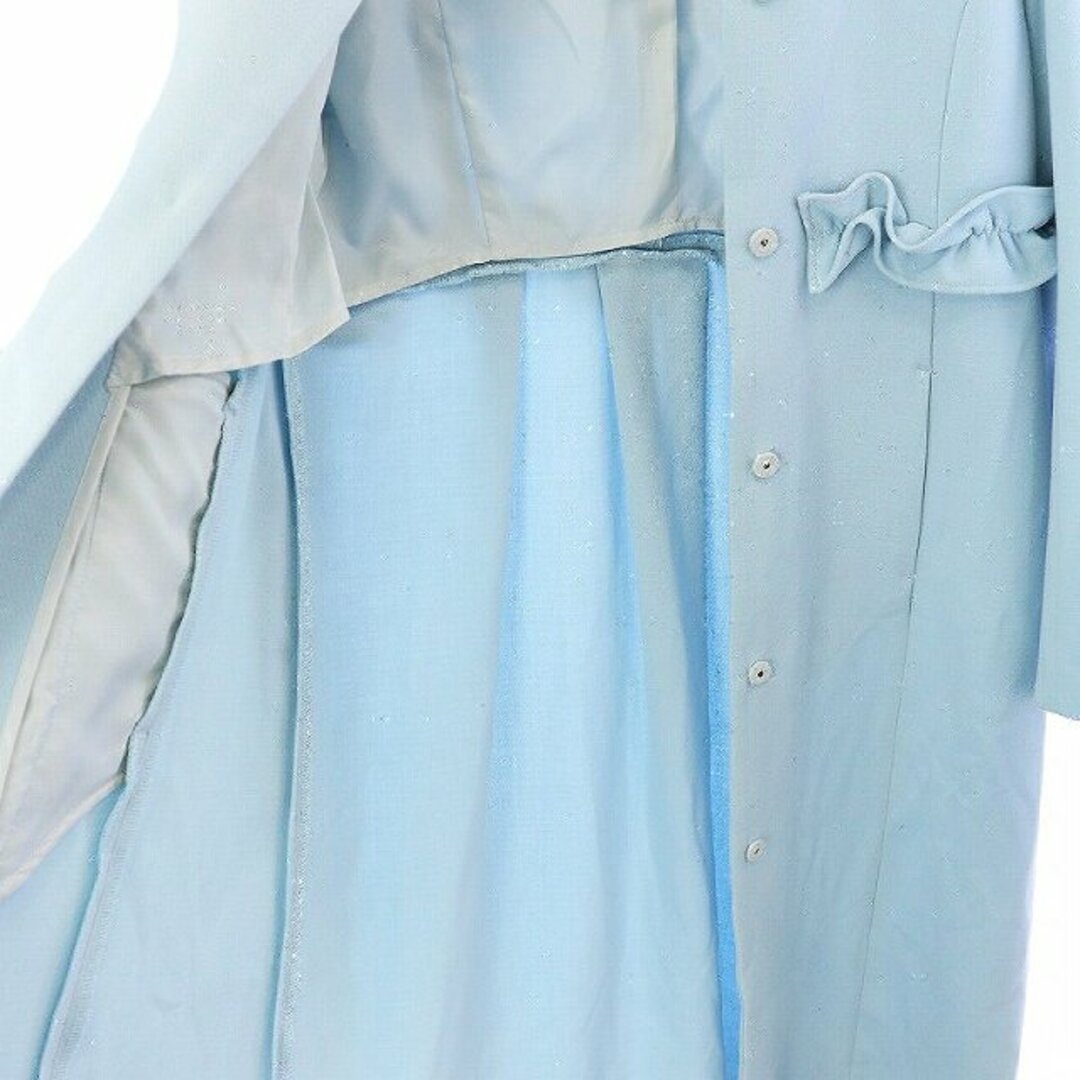 other(アザー)のプリマシェレル ノーカラーコート ロング フリル M 水色 ライトブルー レディースのジャケット/アウター(その他)の商品写真
