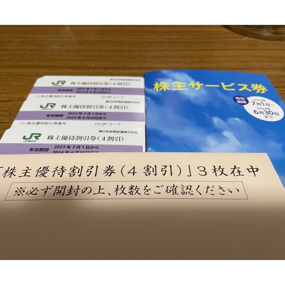 JR東日本　株主優待割引券3枚+株主サービス券 1