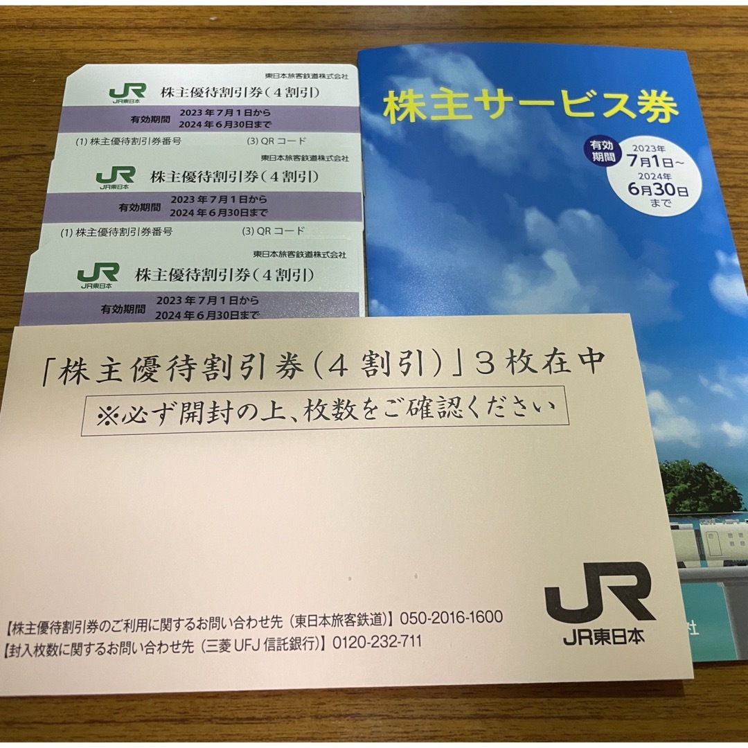 JR東日本　株主優待割引券3枚+株主サービス券