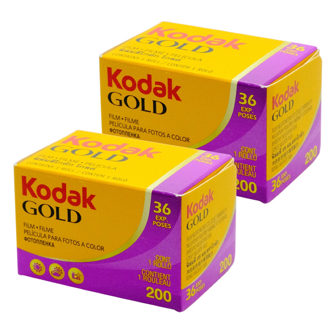 ピンク・ブルー カメラフィルム コダック Kodak Gold 200 36枚撮り 2箱