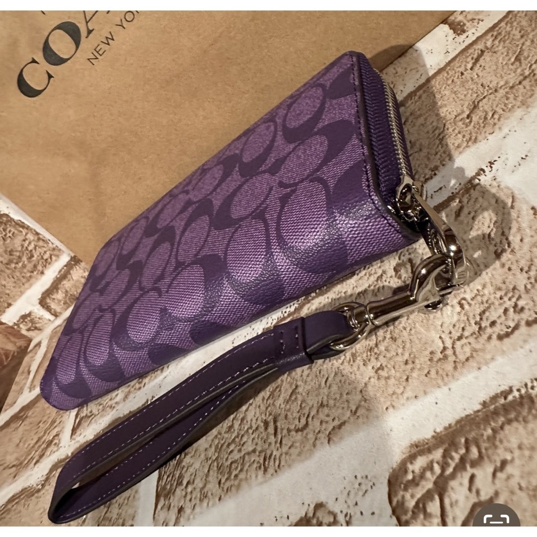 COACH - coach シグネチャーパープル 紫 長財布 プレゼント メンズ ... 【新品未使用】COACH コーチ 長財布 パープル 紫 シグネチャー